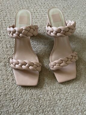 Dolce Vita Braided Strap Slide Sandal - Beige size 9.5